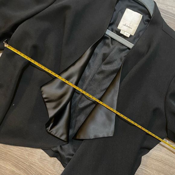 Anthropologie Elevenses Cardigan Open Solid Black Cropped Long Slve Sz 6, MP $74 - Picture 8 of 8